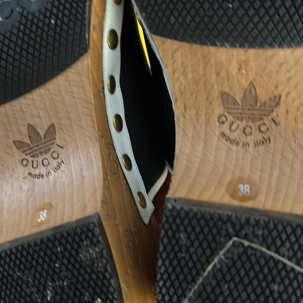 Gucci Black and Brown Clogs with adidas Logo - Picture 5 of 7